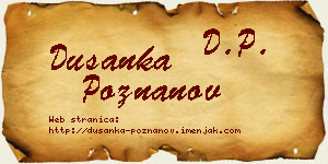 Dušanka Poznanov vizit kartica